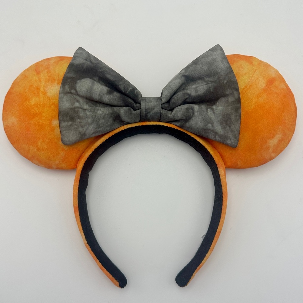 Disney Ears Happy Halloween Orange Acid Wash Minnie Mouse Headband 2022